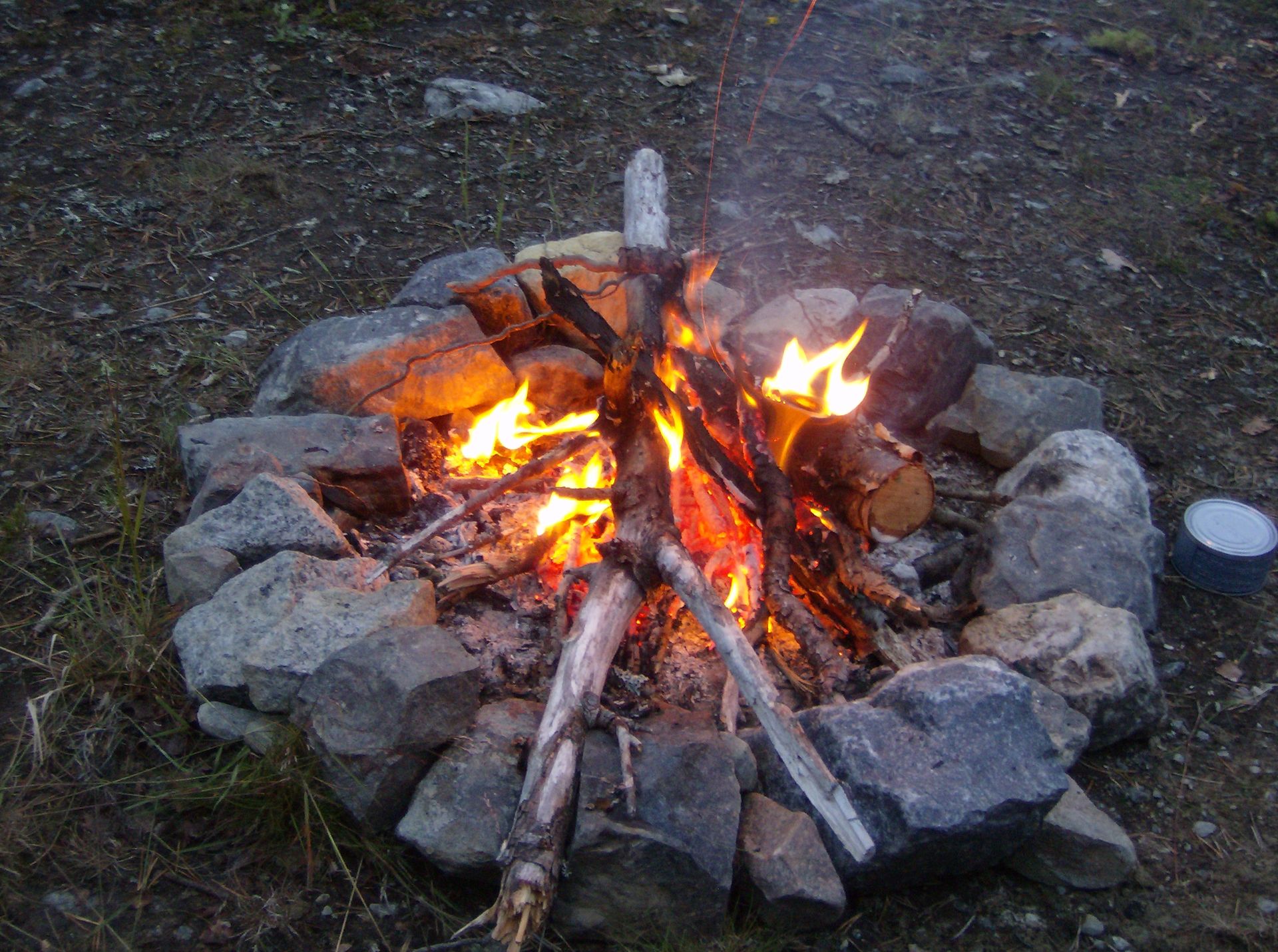 Camp fire during Bushcraft & Survival in Lapland